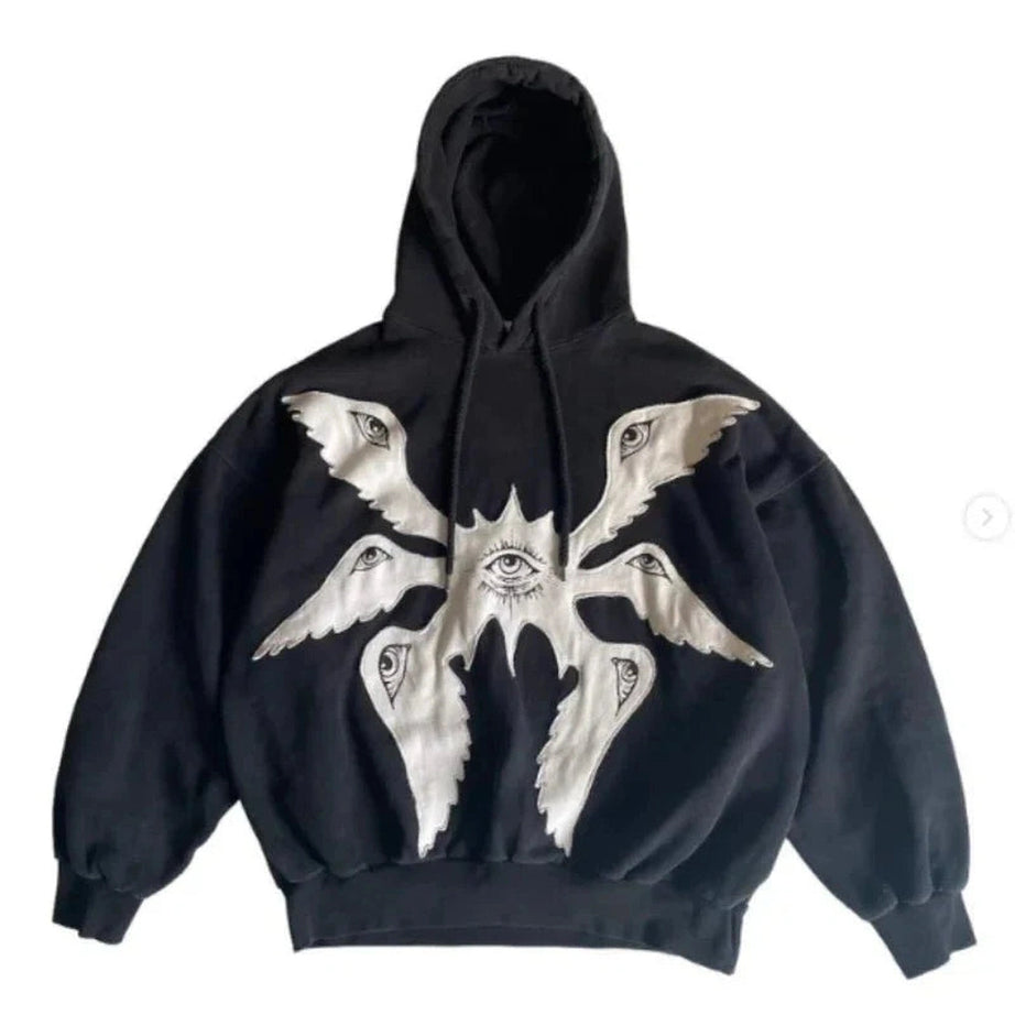 Y2k Mystic Eyes Embroidered Hoodie