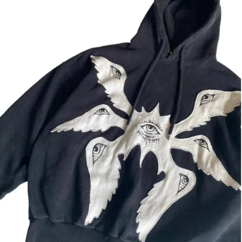Y2k Mystic Eyes Embroidered Hoodie