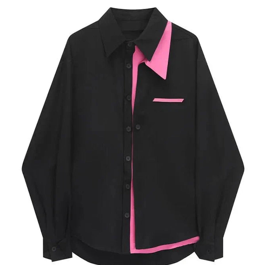 Y2k Neon Edge Contrast Shirt