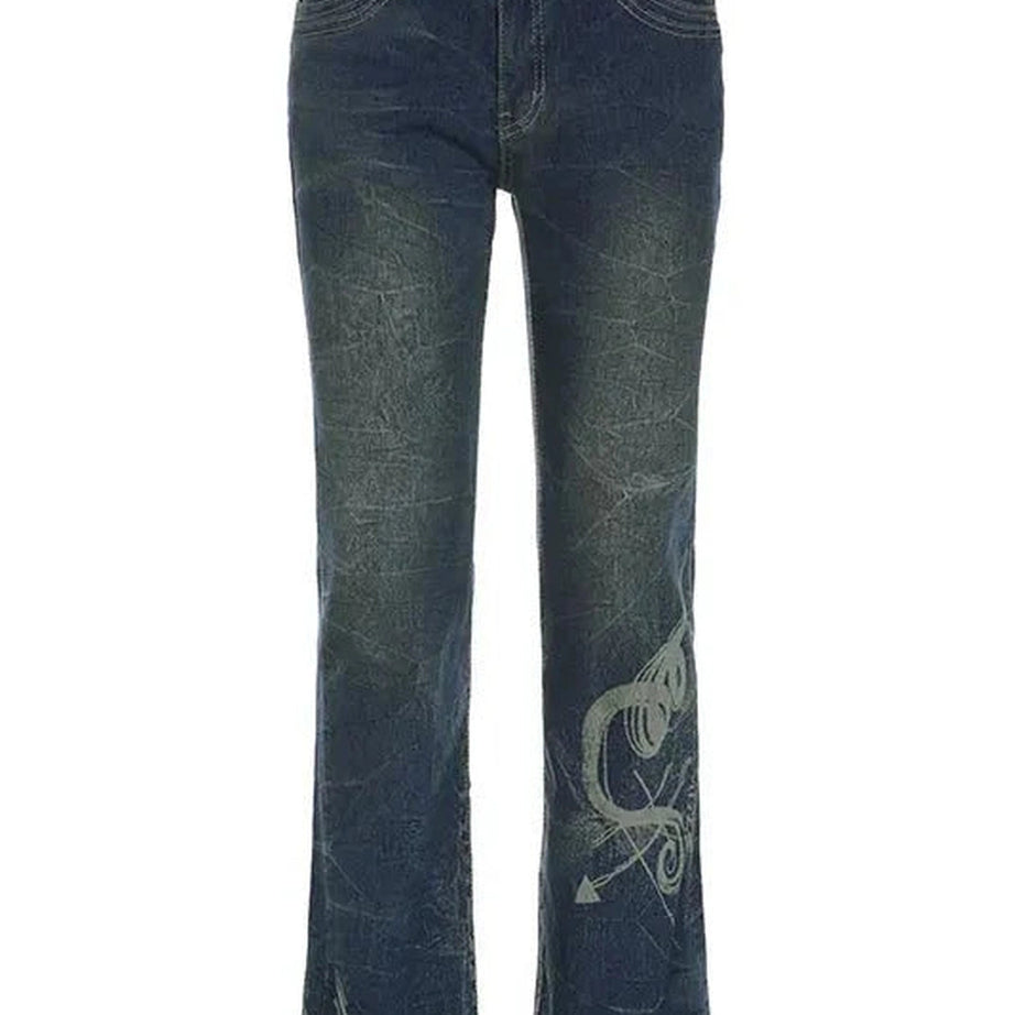 Y2k Ocean Whispers Flare Jeans