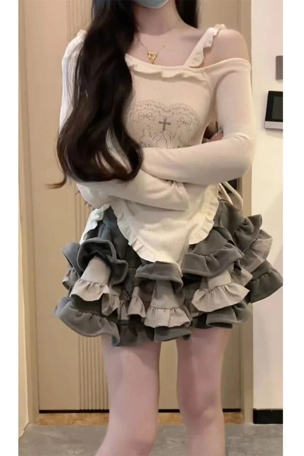 Y2k Off Shoulder Clubwear Set