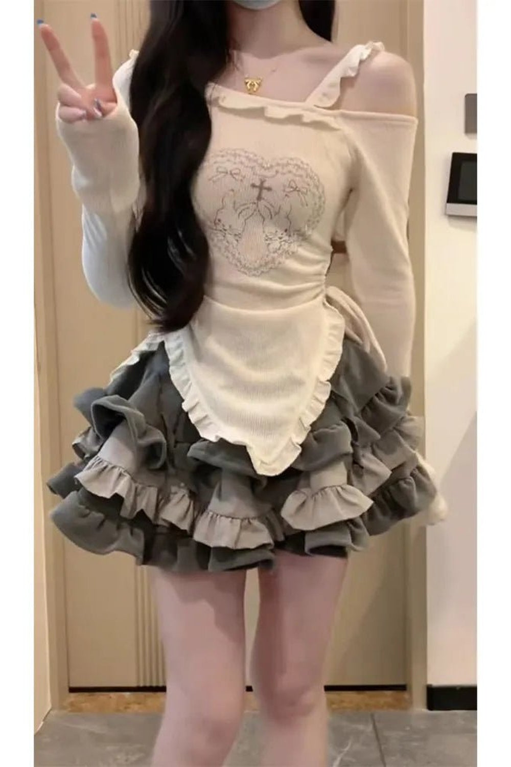 Y2k Off Shoulder Clubwear Set