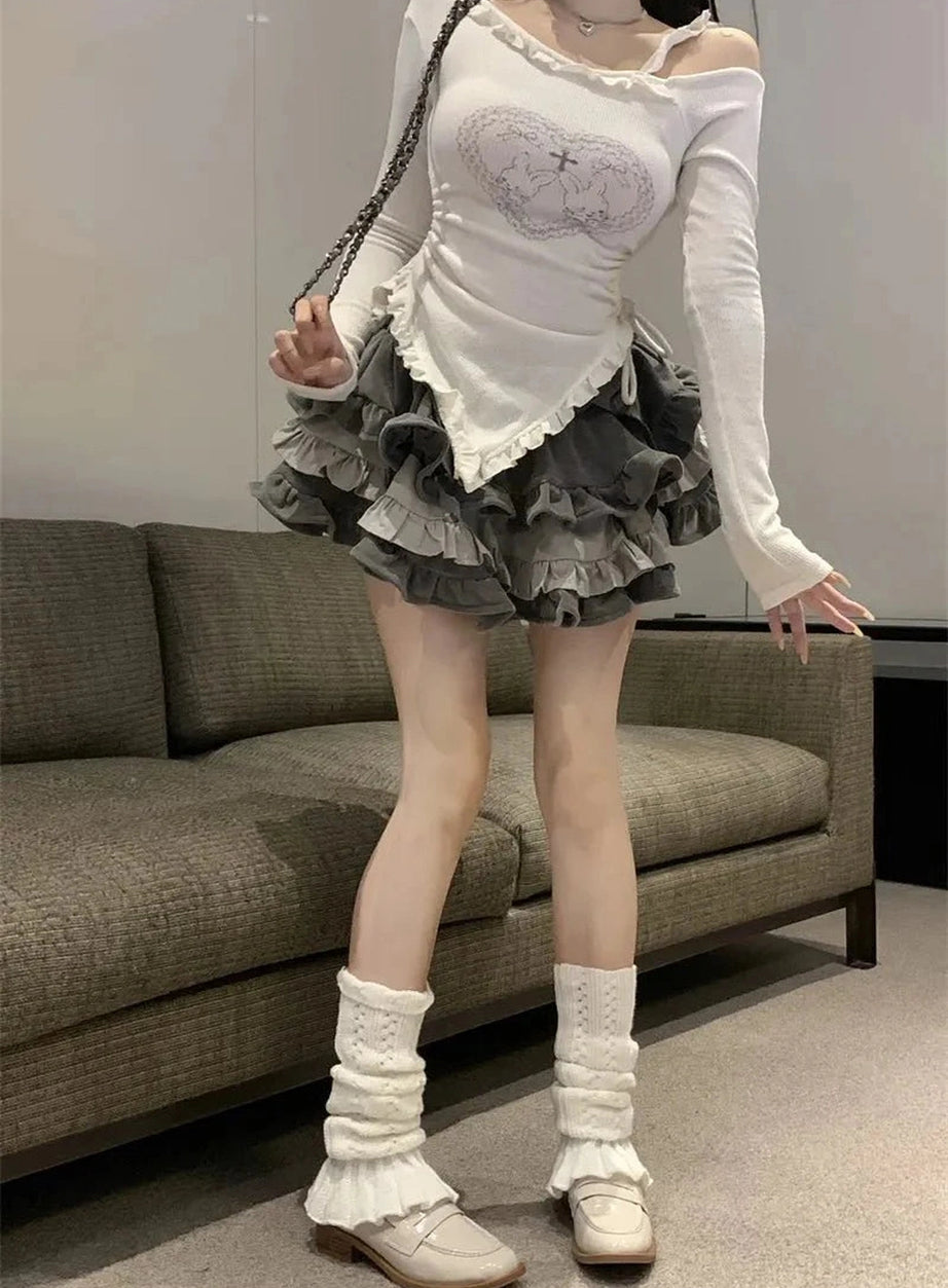 Y2k Off Shoulder Clubwear Set