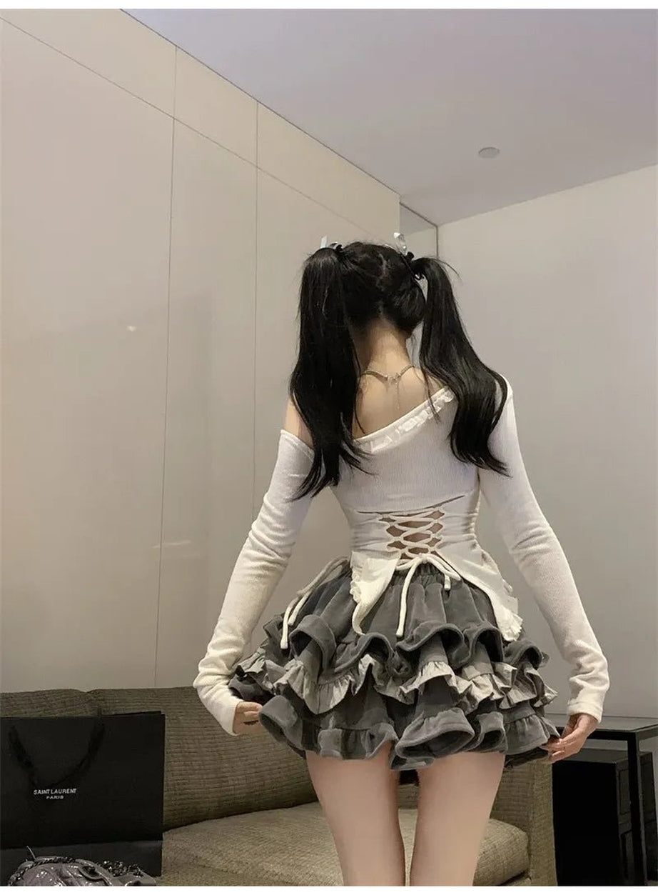 Y2k Off Shoulder Clubwear Set