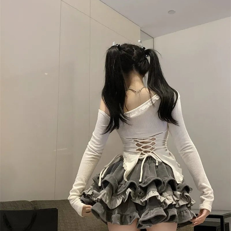 Y2k Off Shoulder Clubwear Set