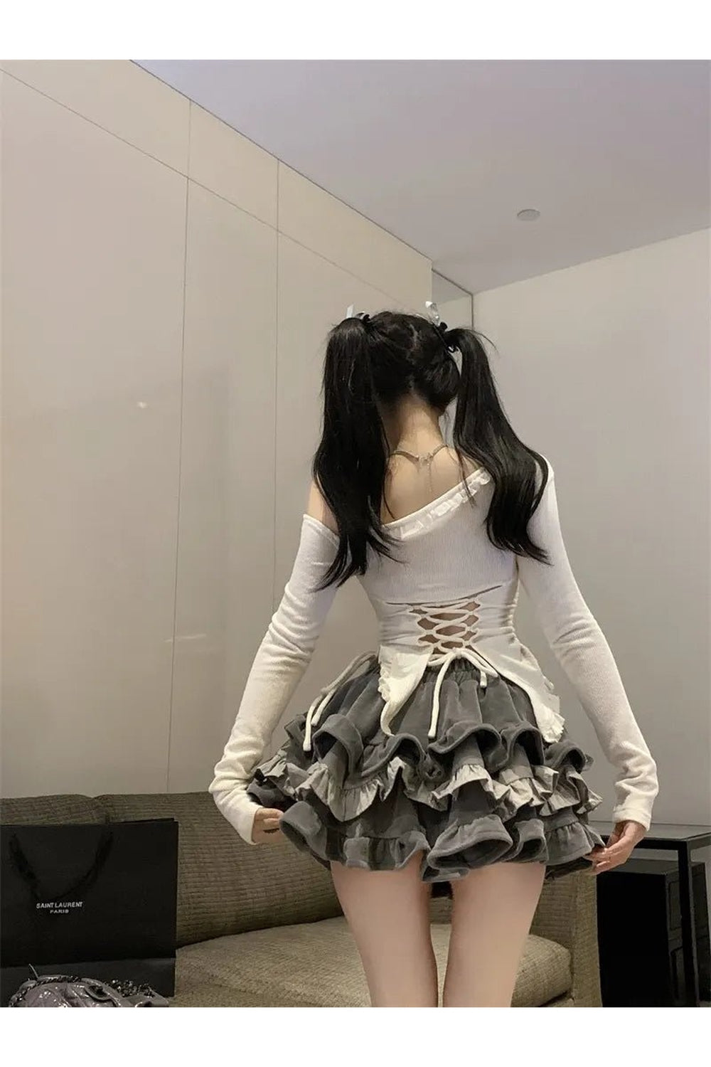 Y2k Off Shoulder Clubwear Set