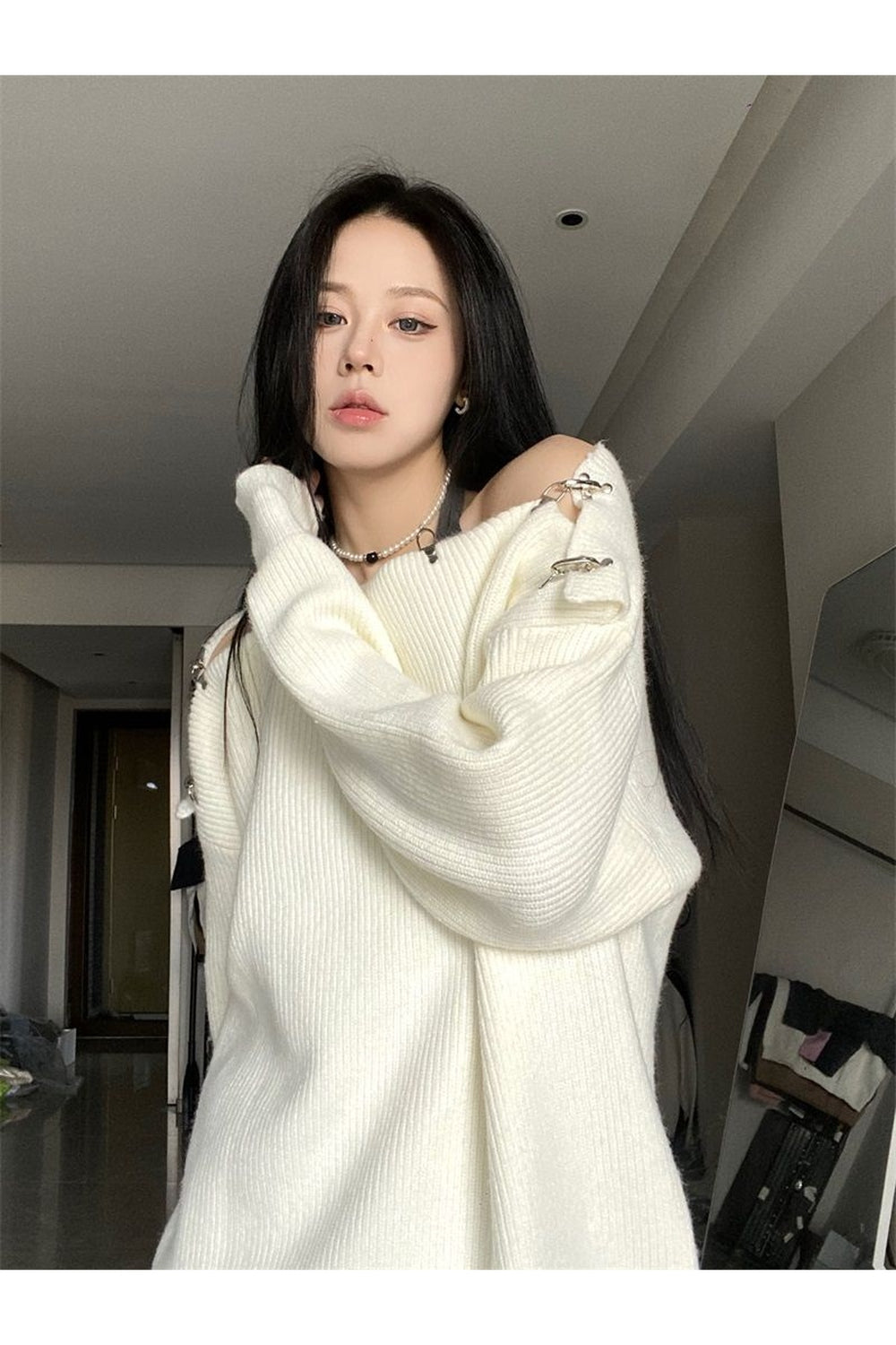 Y2k Off Shoulder Sweater