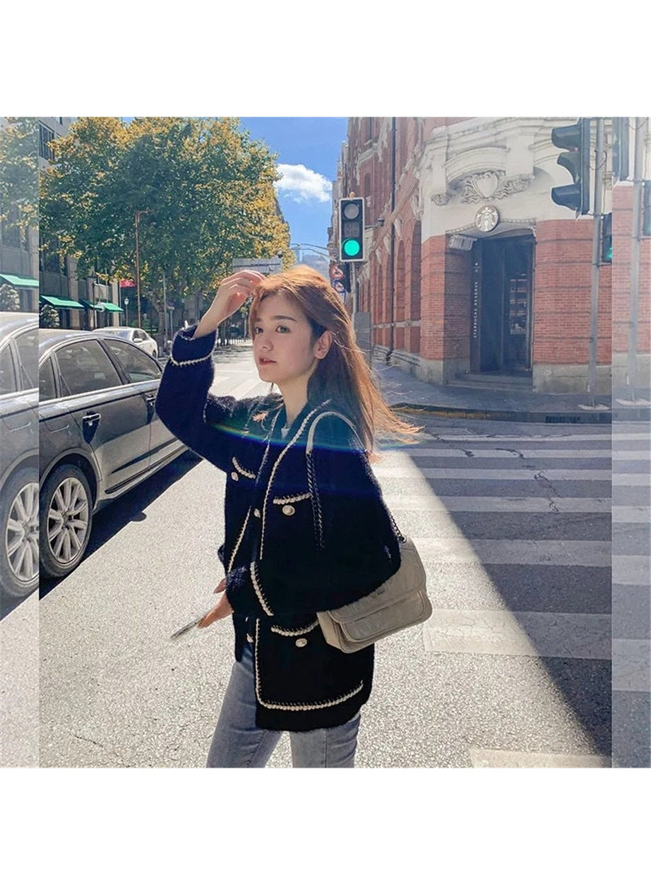 Y2k Old Money Knitted Cardigan