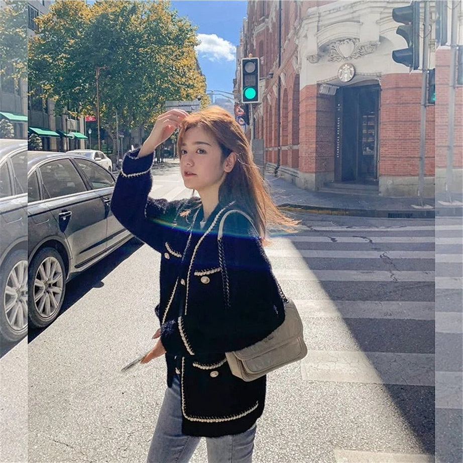 Y2k Old Money Knitted Cardigan