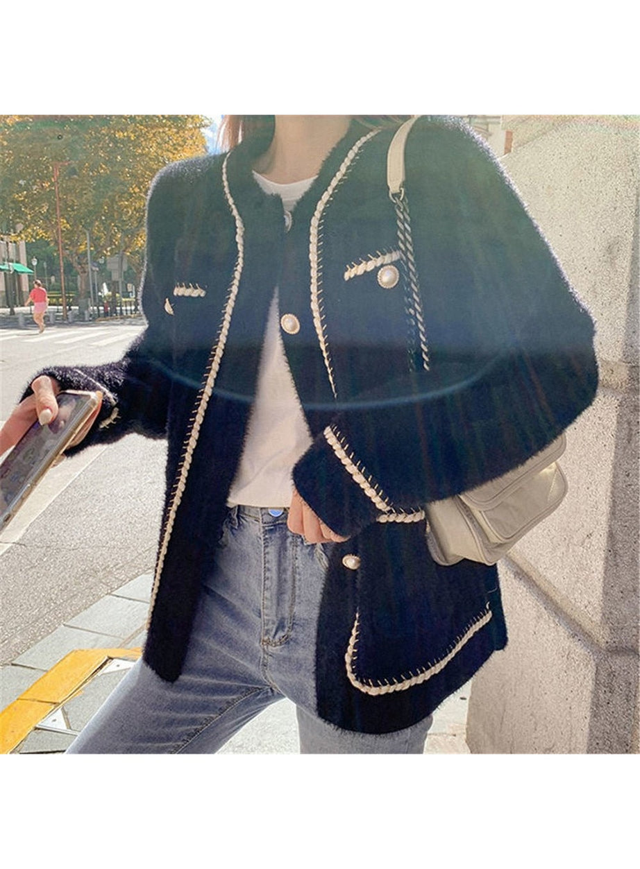 Y2k Old Money Knitted Cardigan