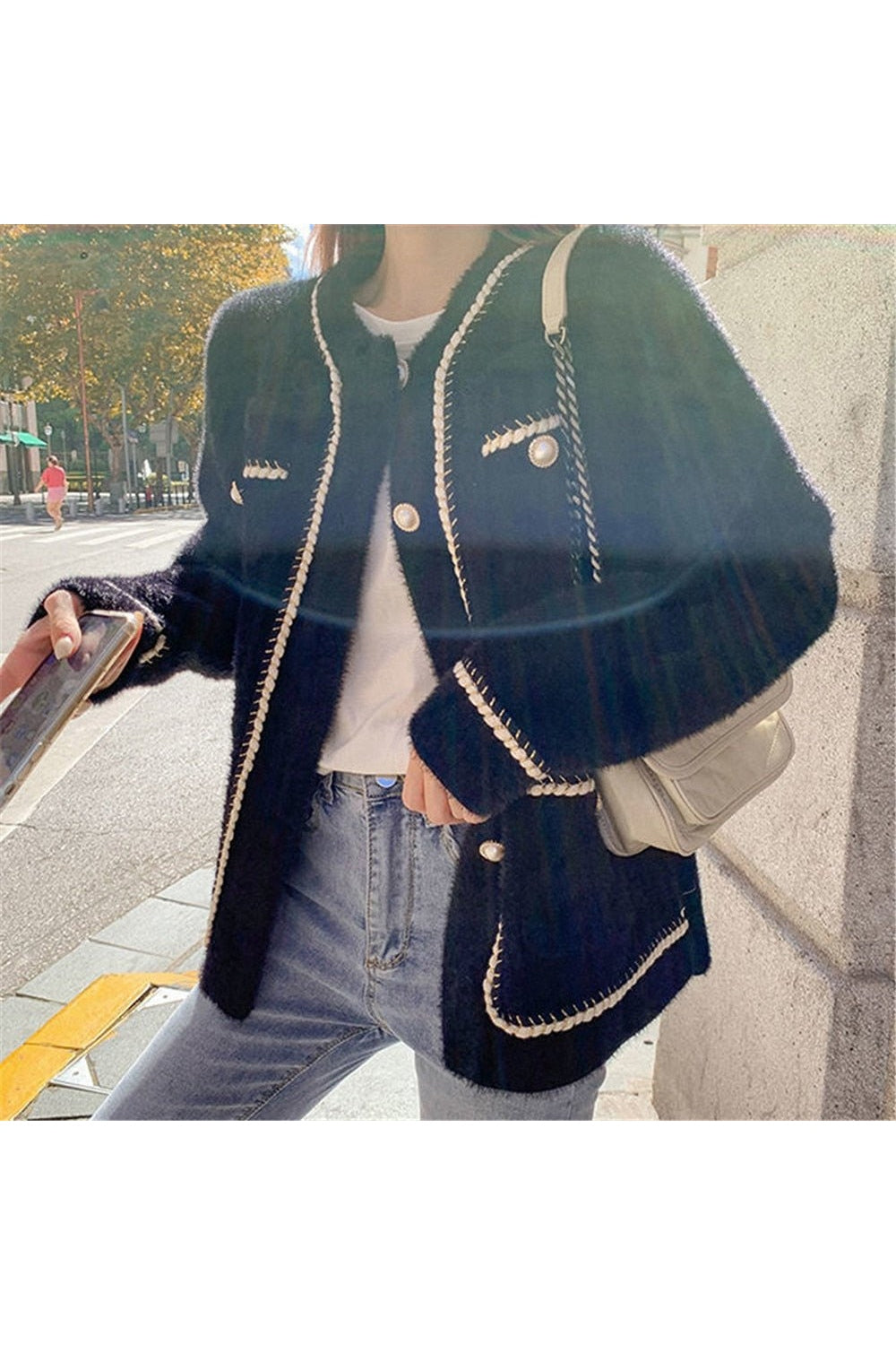 Y2k Old Money Knitted Cardigan