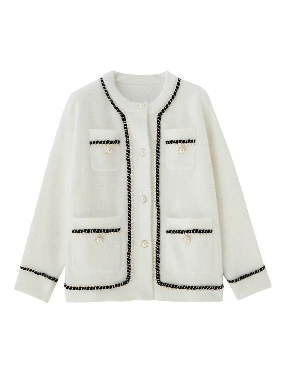 Y2k Old Money Knitted Cardigan