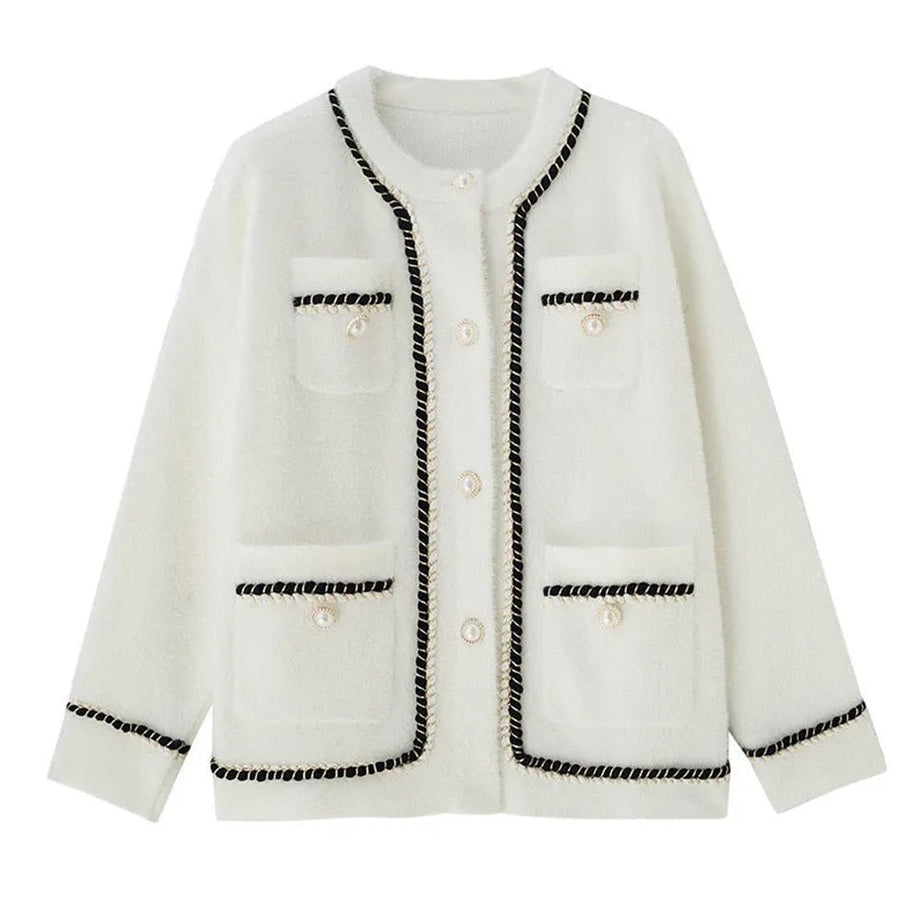 Y2k Old Money Knitted Cardigan