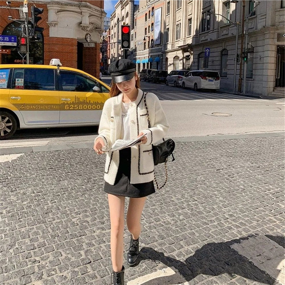 Y2k Old Money Knitted Cardigan