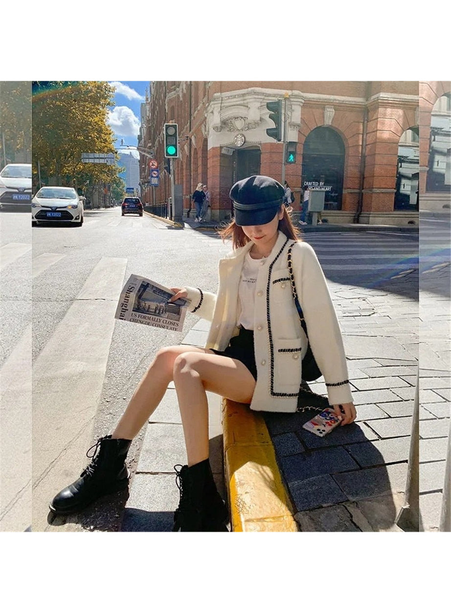 Y2k Old Money Knitted Cardigan