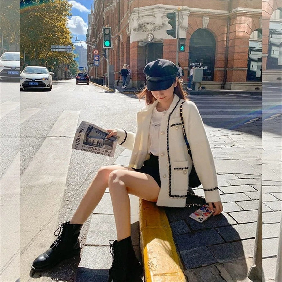 Y2k Old Money Knitted Cardigan