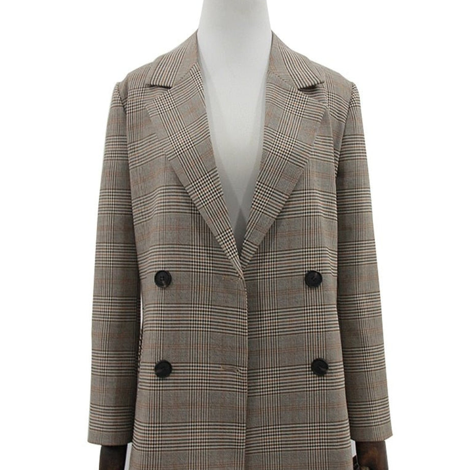 Y2k Old Money Spring Plaid Blazer