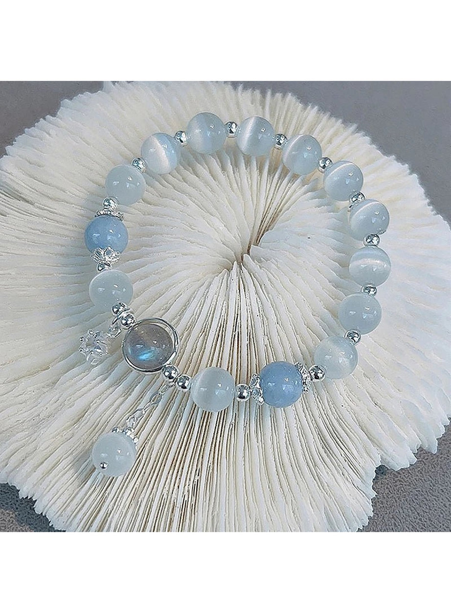 Y2k Opal Sea Blue Crystal Bracelet