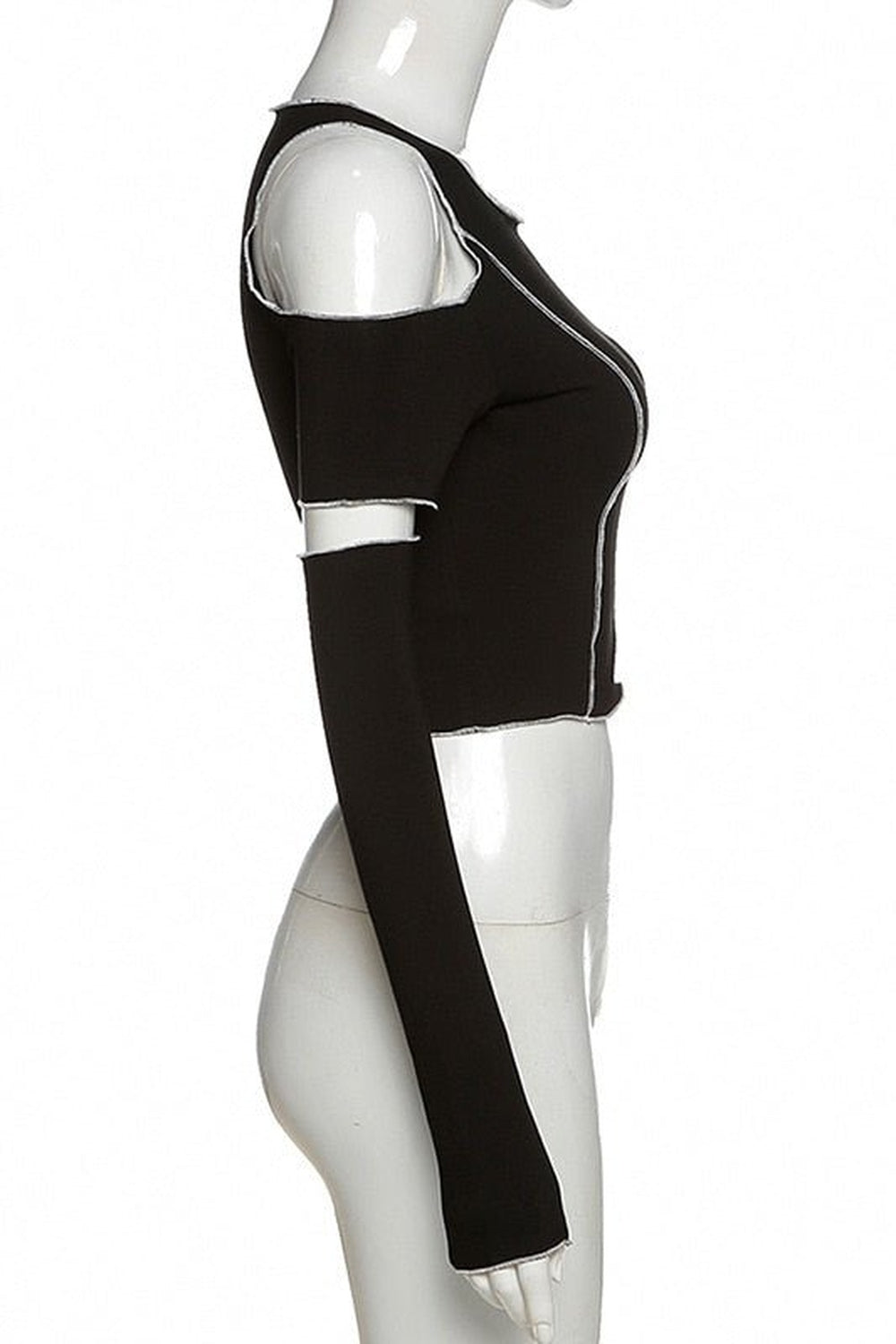 Y2k Open Shoulder Sleeve Crop Top