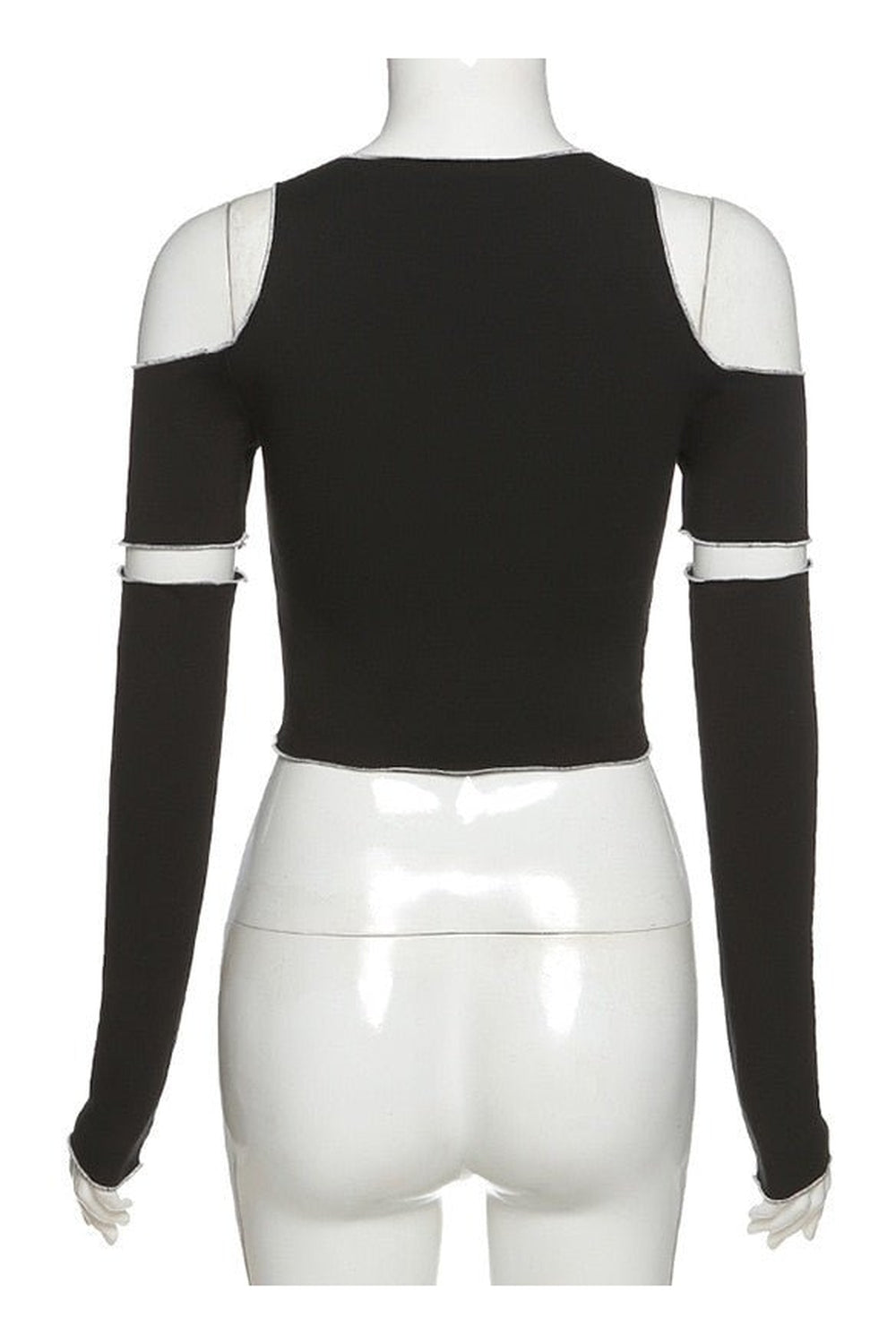 Y2k Open Shoulder Sleeve Crop Top