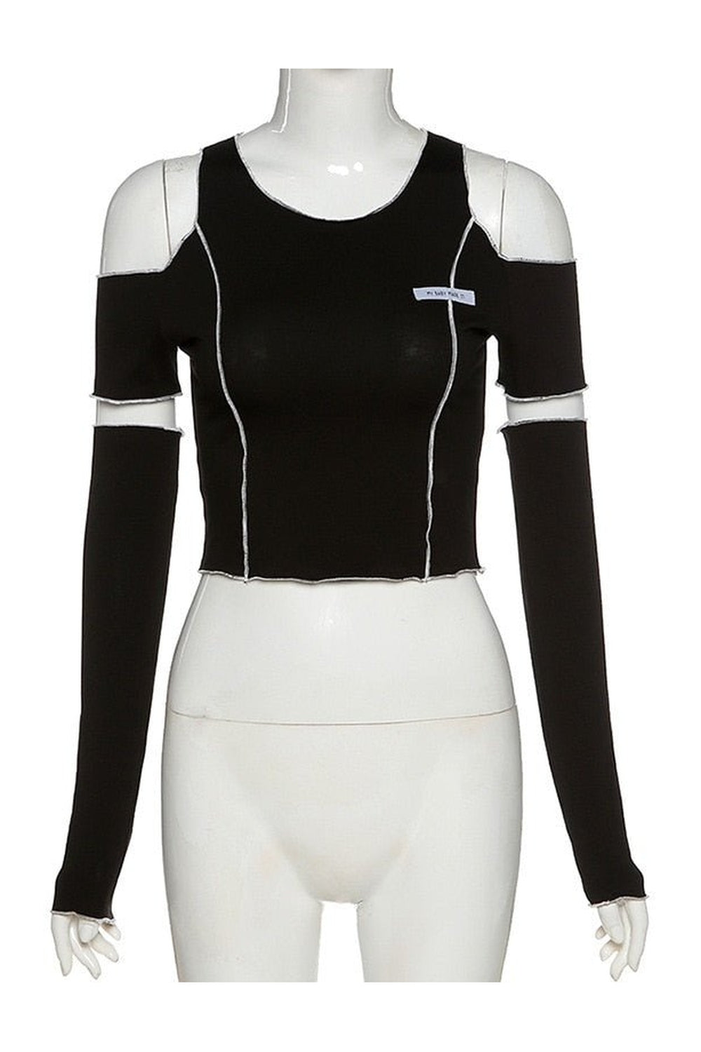 Y2k Open Shoulder Sleeve Crop Top