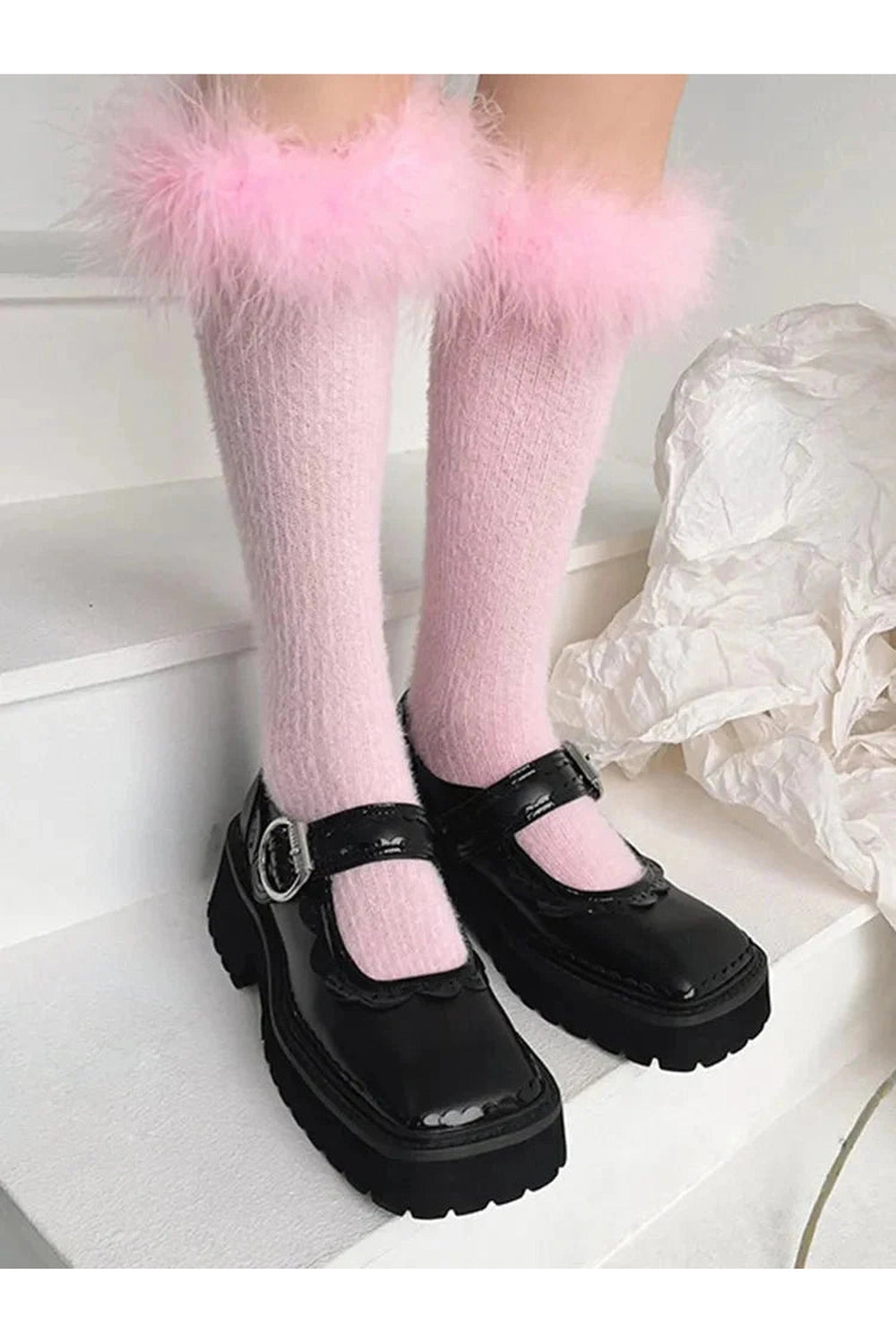 Y2k Ostrich Feather Candy Color Socks