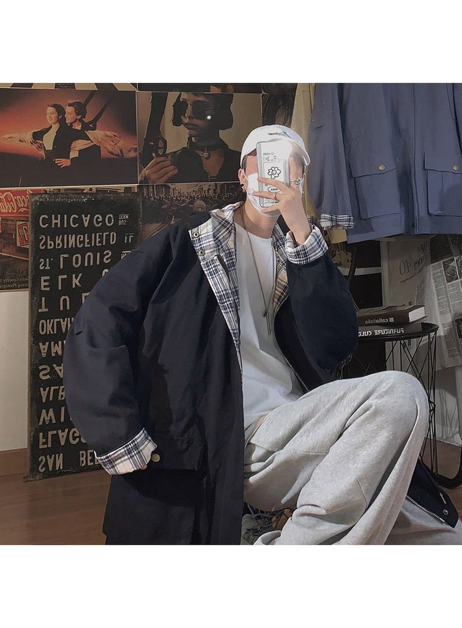 Y2k Oversize Aesthetic Plaid Jacket