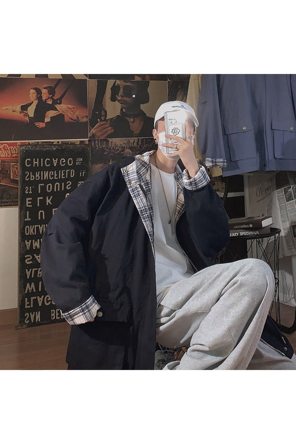 Y2k Oversize Aesthetic Plaid Jacket