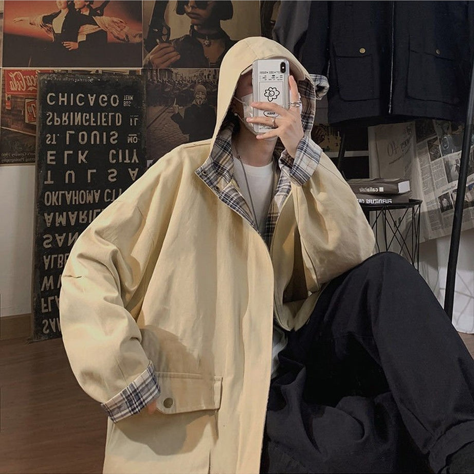 Y2k Oversize Aesthetic Plaid Jacket