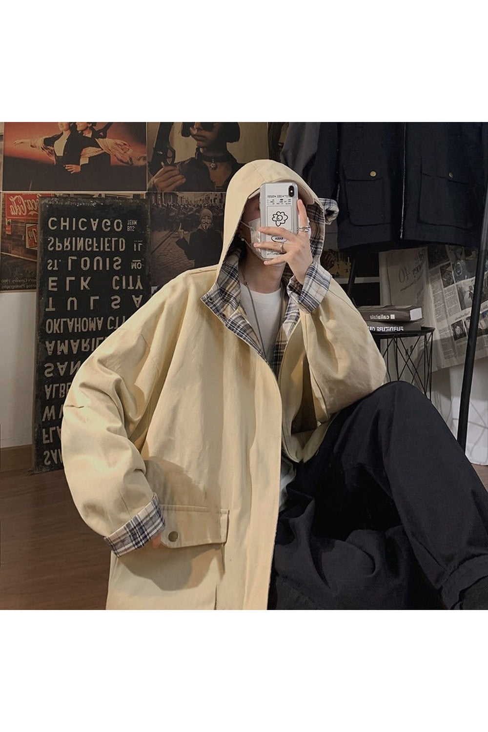 Y2k Oversize Aesthetic Plaid Jacket