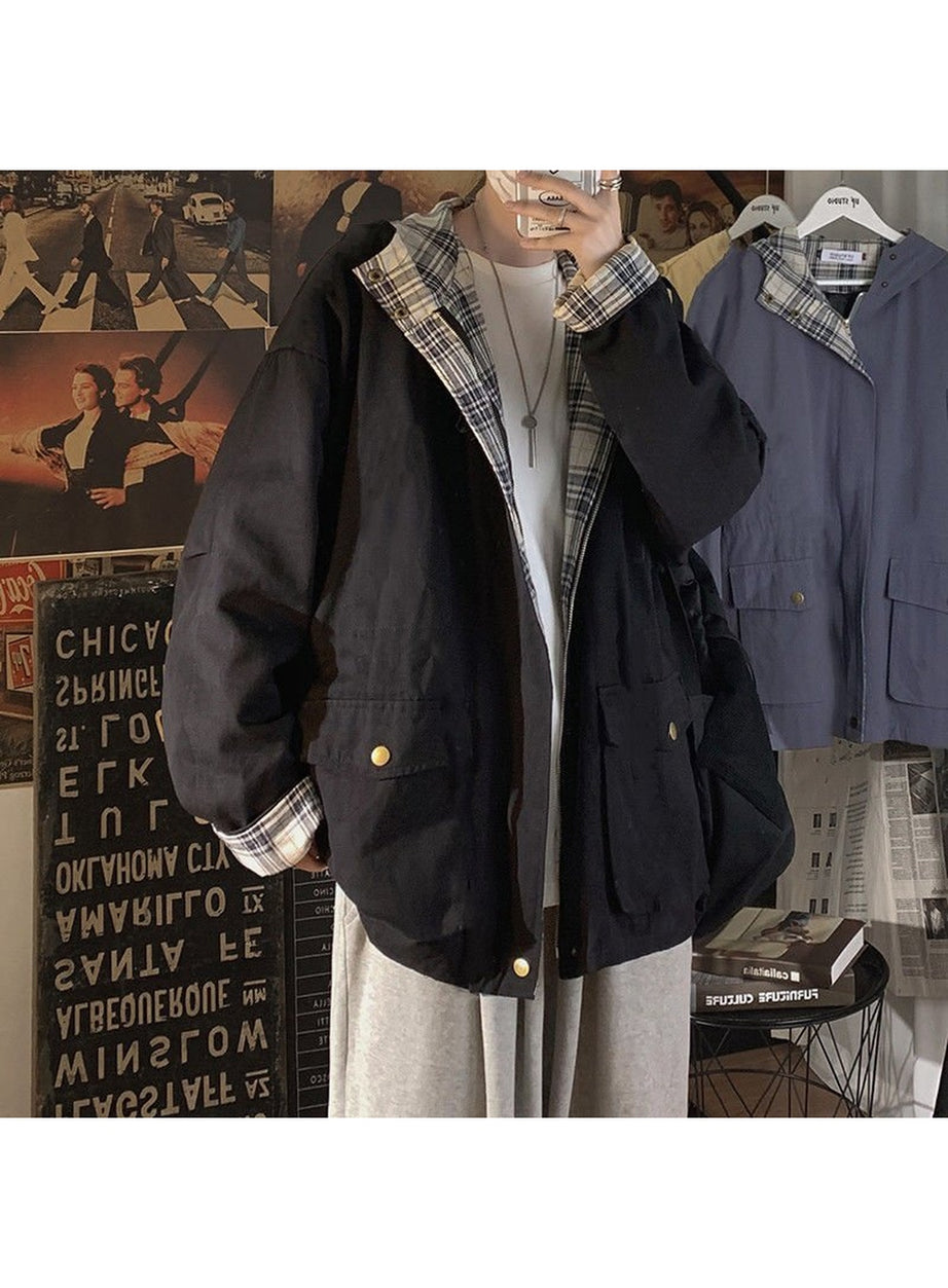 Y2k Oversize Aesthetic Plaid Jacket