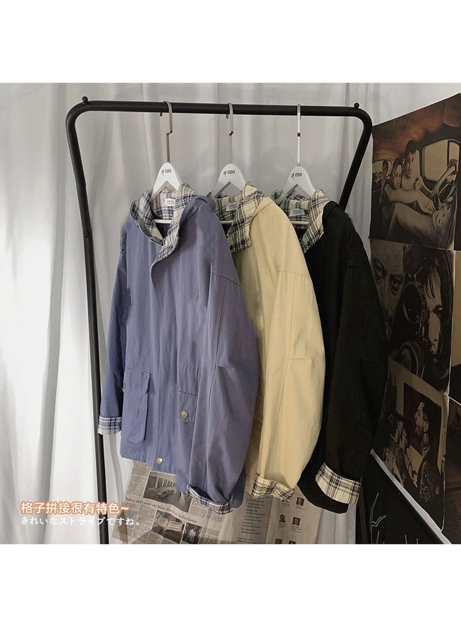 Y2k Oversize Aesthetic Plaid Jacket