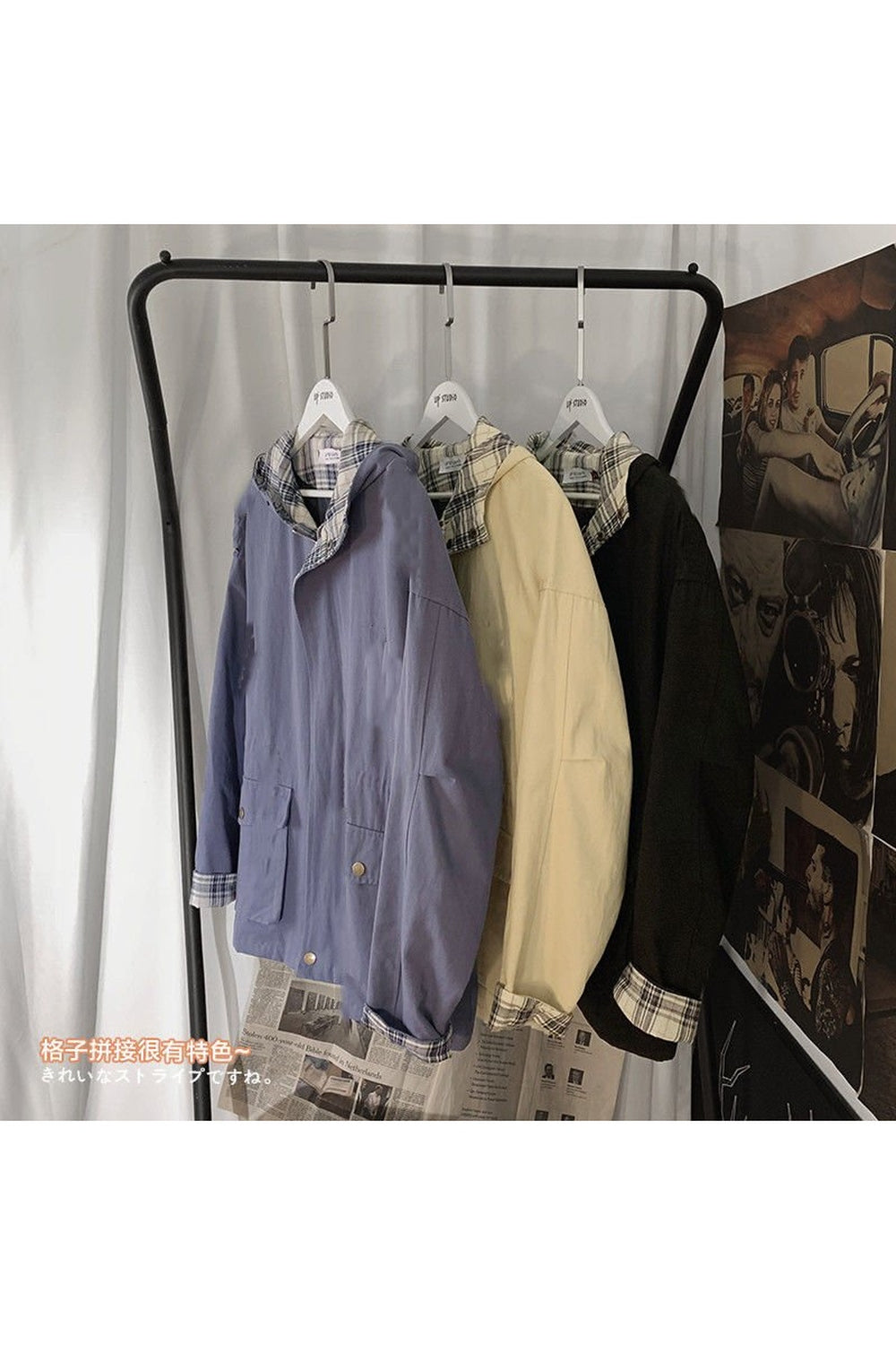 Y2k Oversize Aesthetic Plaid Jacket