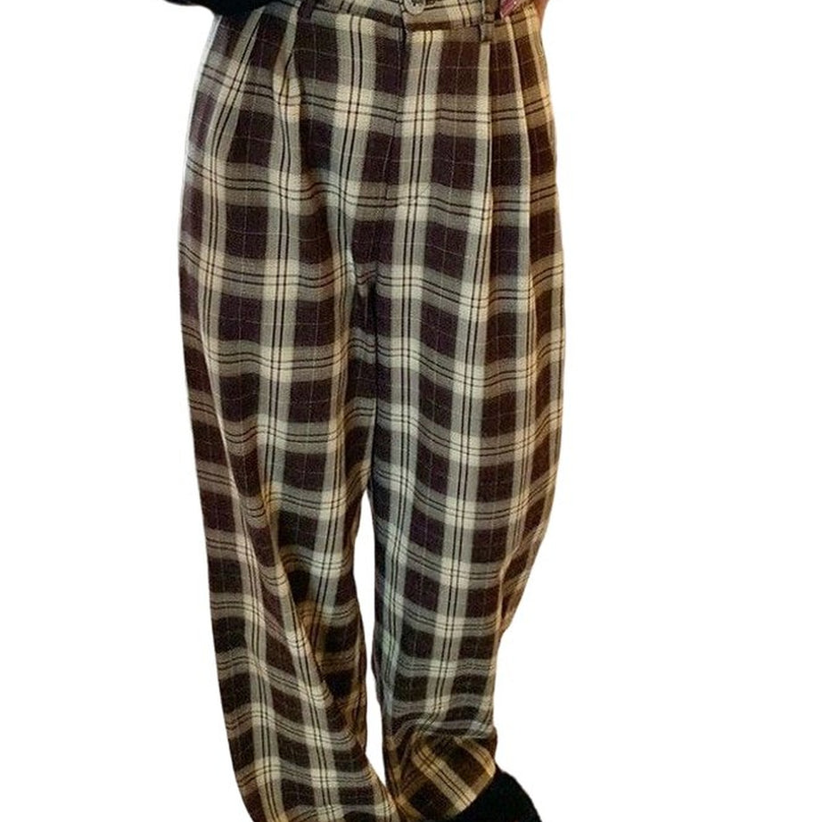 Y2k Oversize Plaid Wide Leg Pants