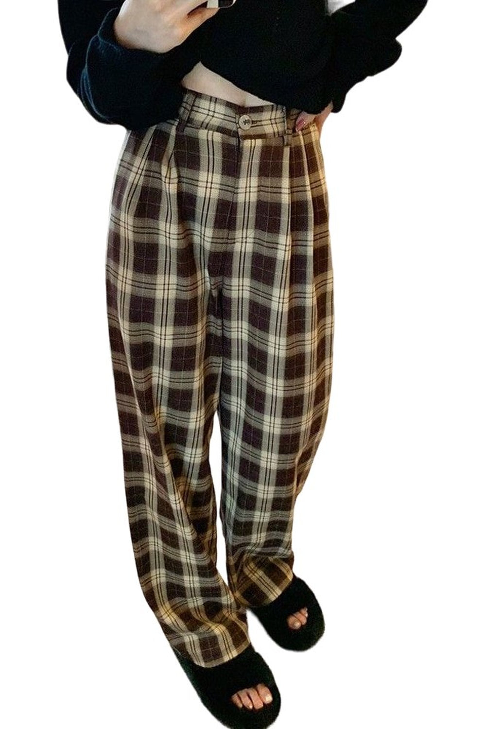 Y2k Oversize Plaid Wide Leg Pants