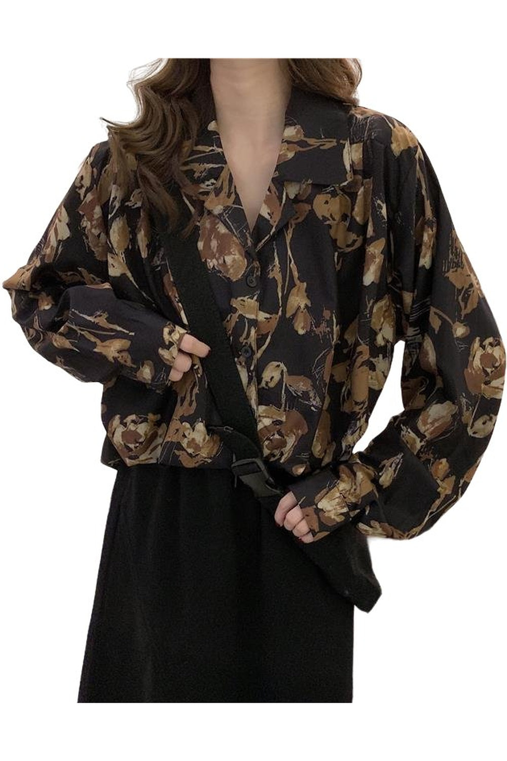 Y2k Oversized Boho Dark Shirt