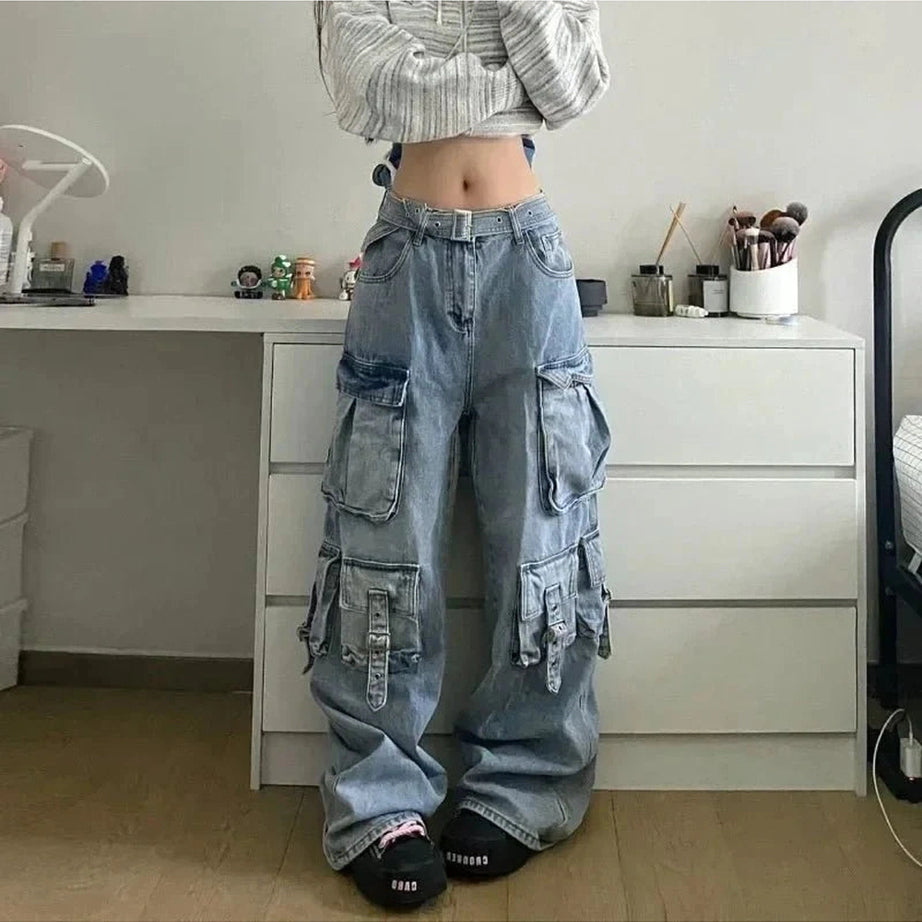 Y2k Oversized Cargo Denim Pants