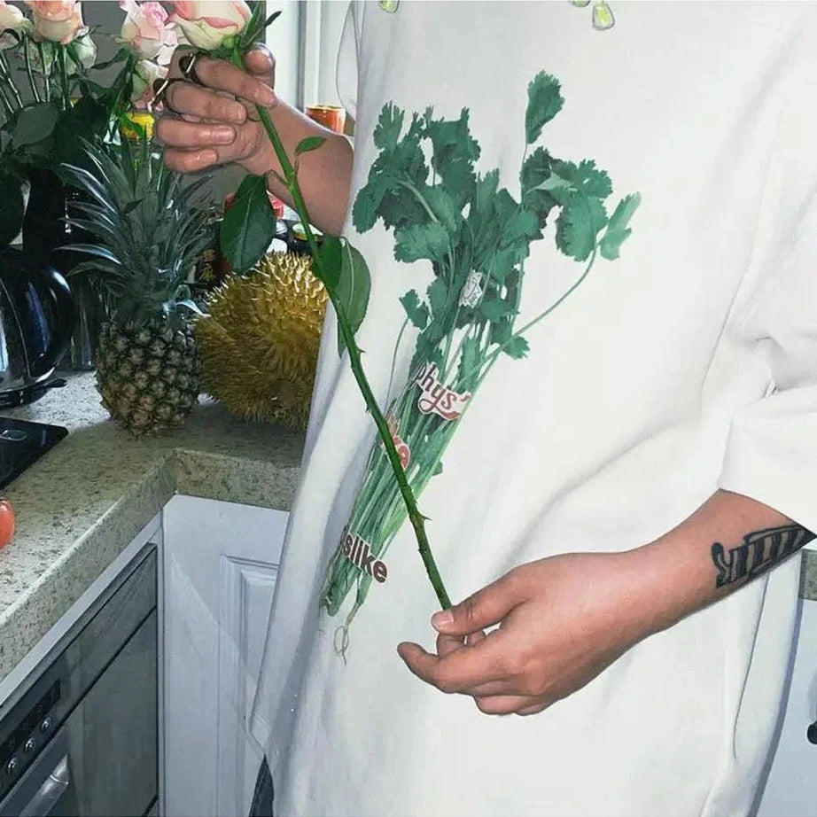 Y2k Oversized Herb Print T-Shirt