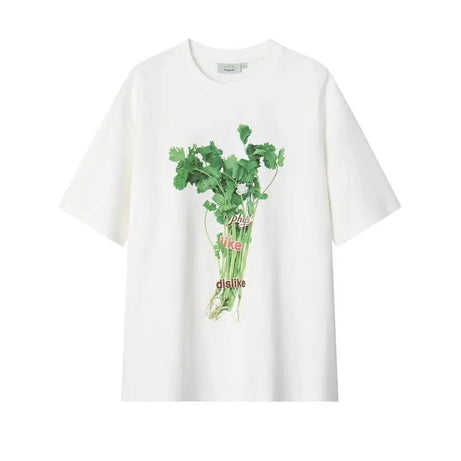 Oversized Herb Print T - Shirt - T - Shirts