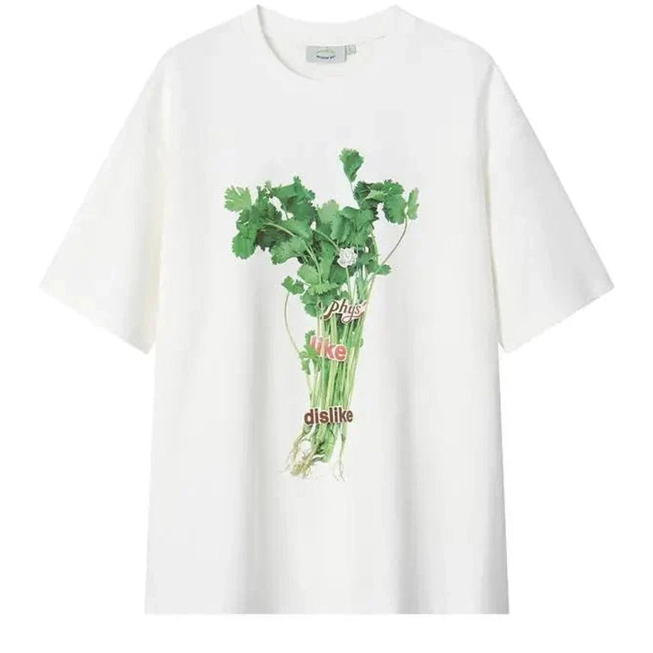 Y2k Oversized Herb Print T-Shirt