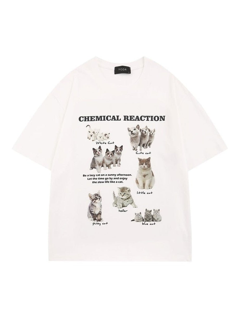 Y2k Oversized Kawaii Cat T-Shirt