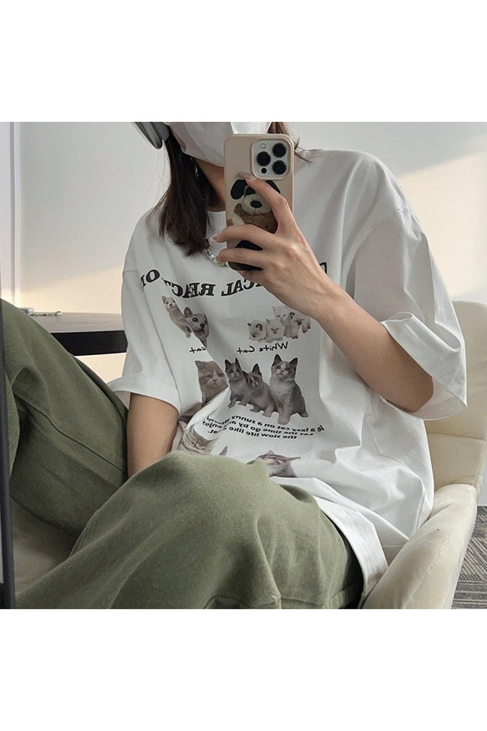 Y2k Oversized Kawaii Cat T-Shirt
