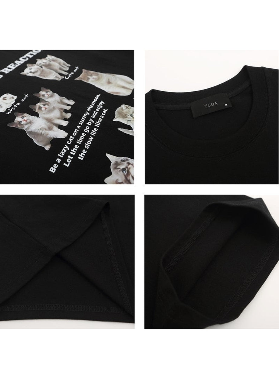 Y2k Oversized Kawaii Cat T-Shirt
