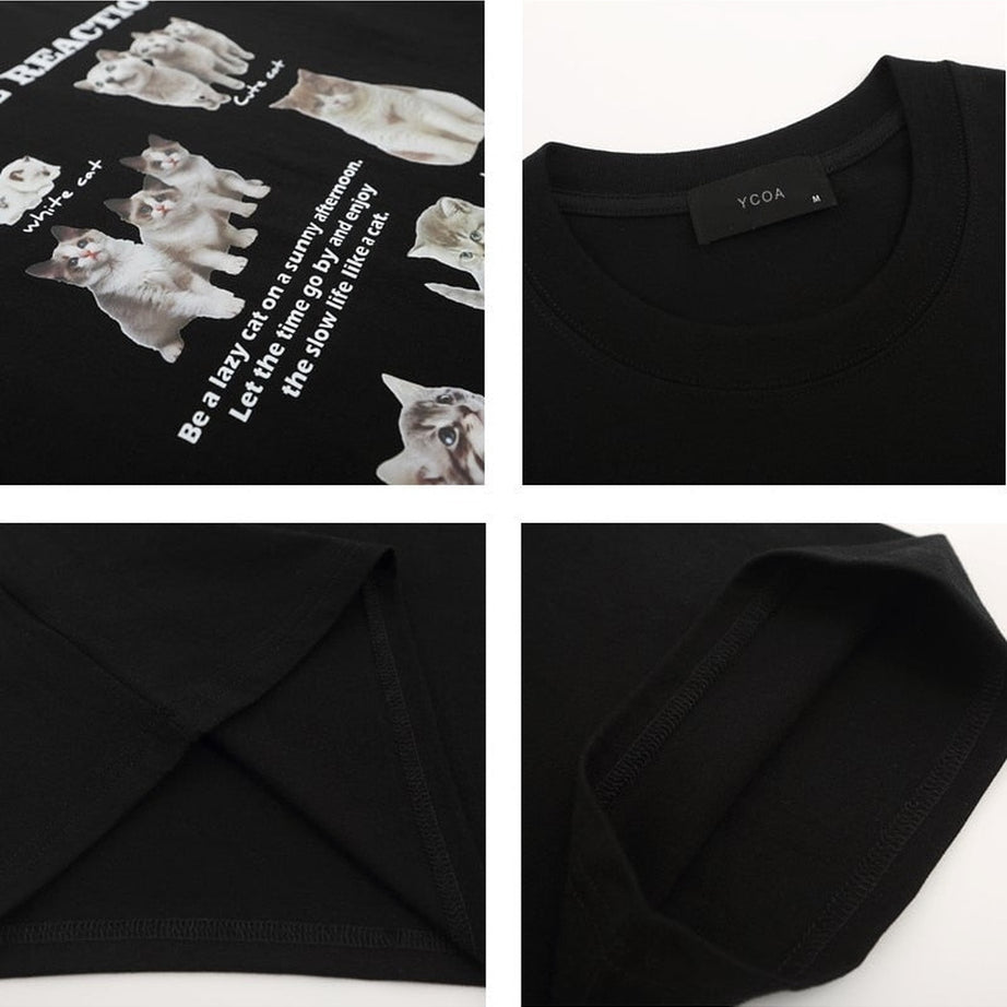 Y2k Oversized Kawaii Cat T-Shirt