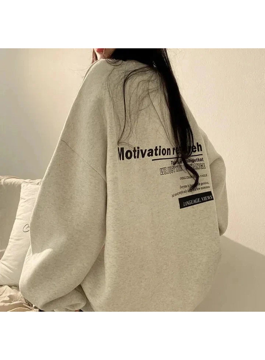 Y2k Acubi Oversized Letter Print Hoodie