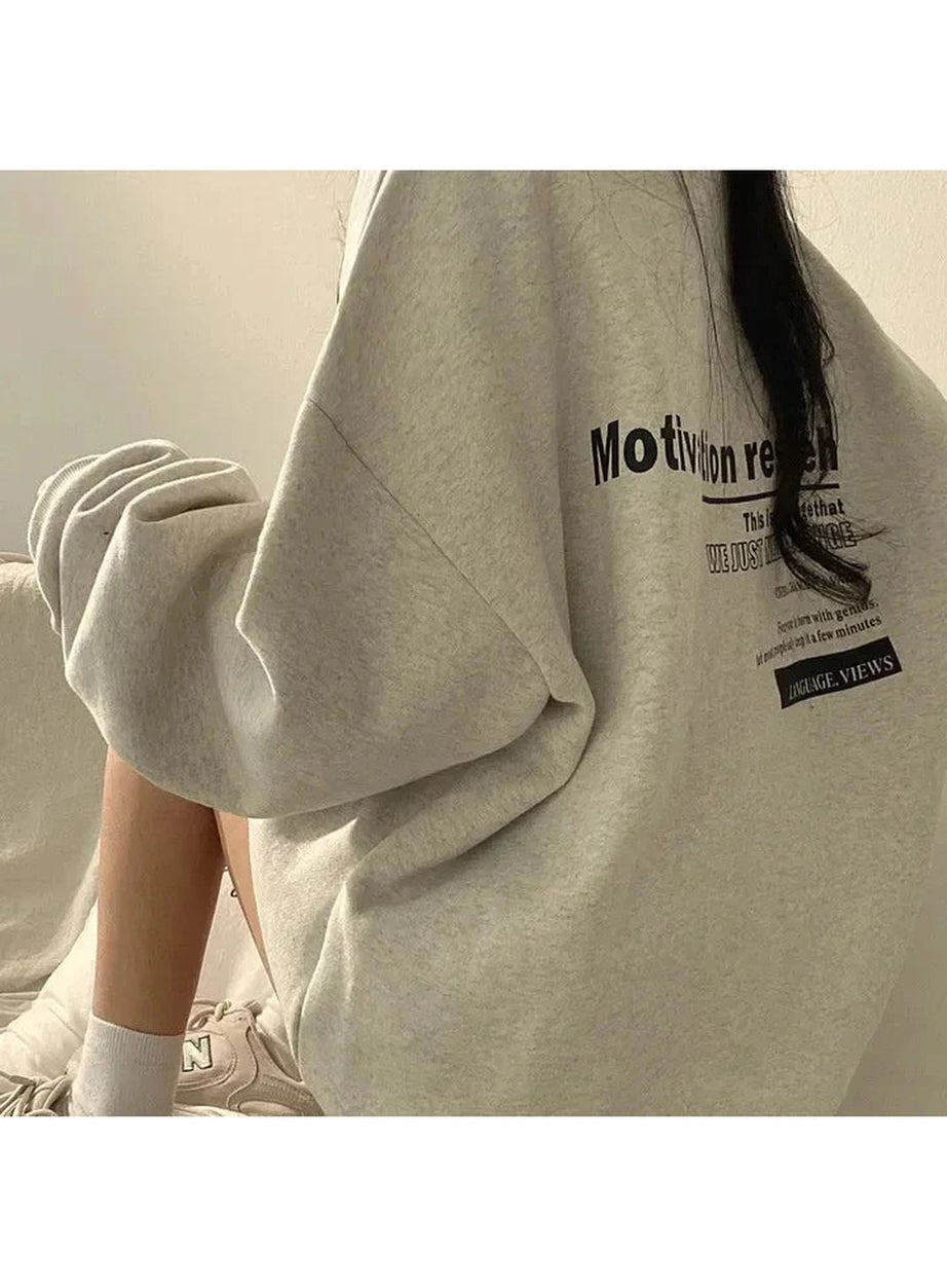 Y2k Acubi Oversized Letter Print Hoodie