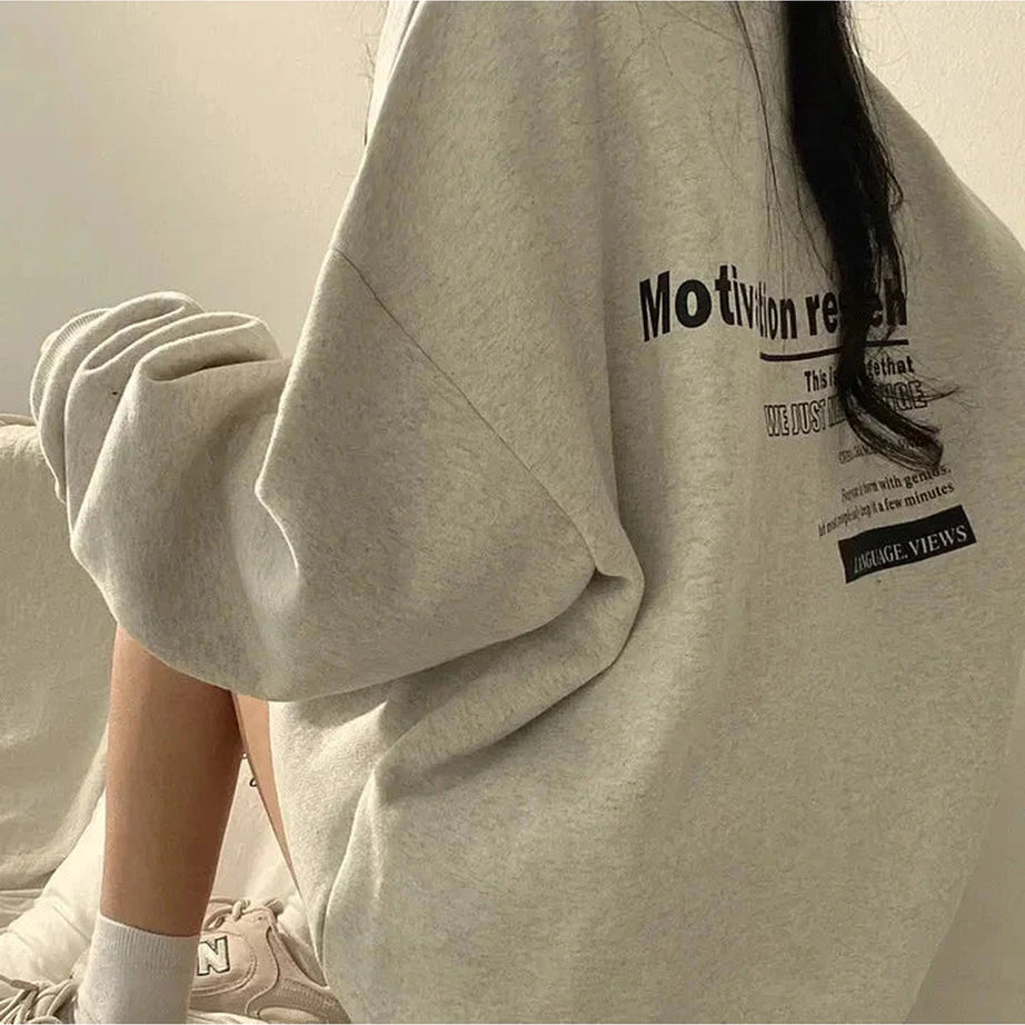 Y2k Acubi Oversized Letter Print Hoodie