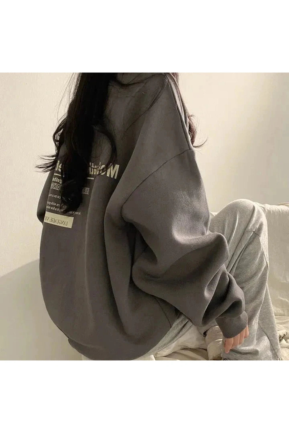 Y2k Acubi Oversized Letter Print Hoodie