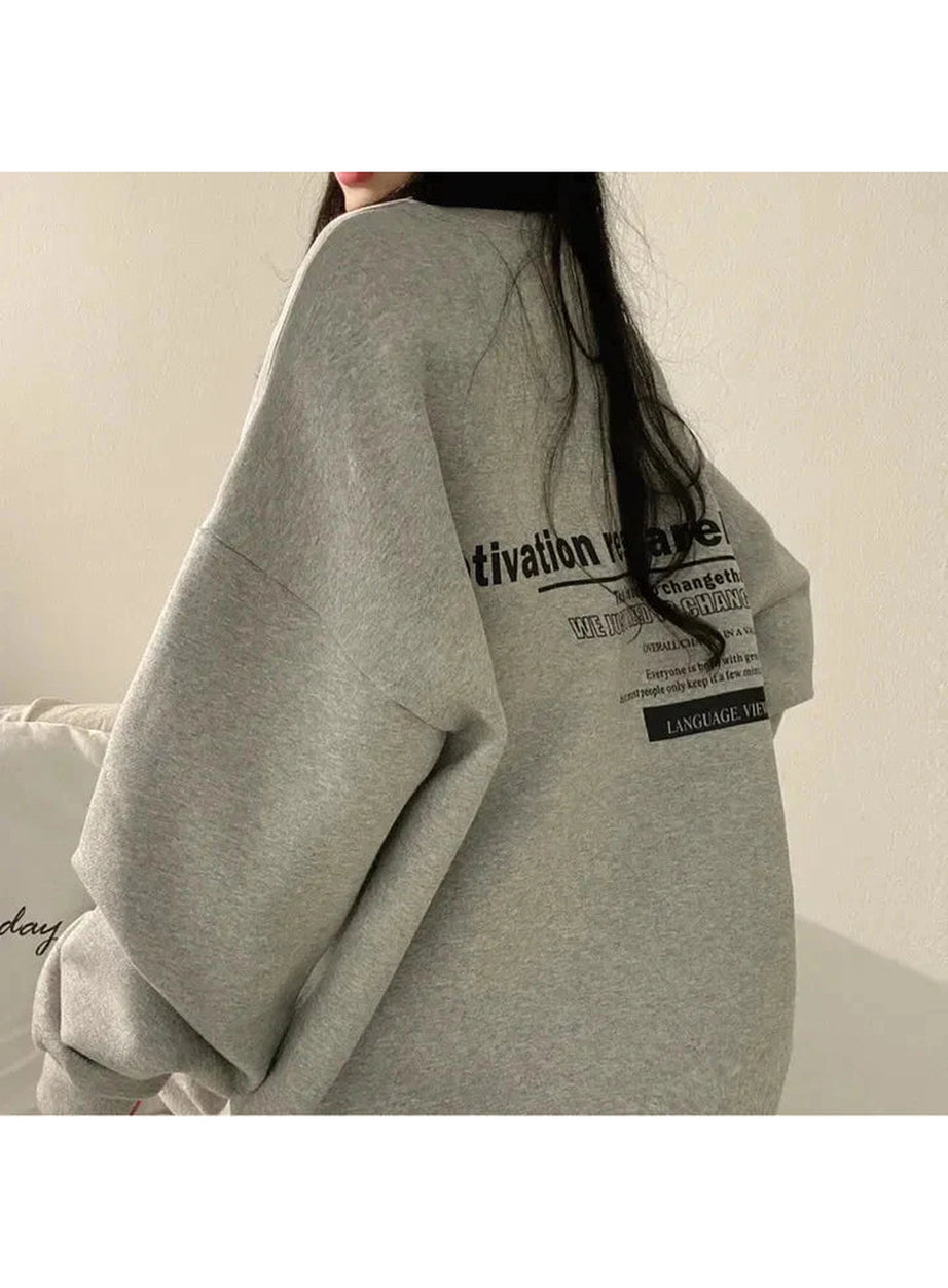 Y2k Acubi Oversized Letter Print Hoodie