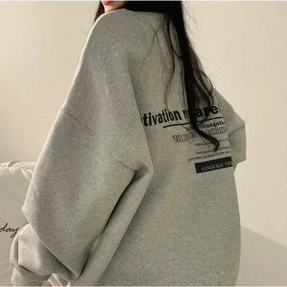 Y2k Acubi Oversized Letter Print Hoodie